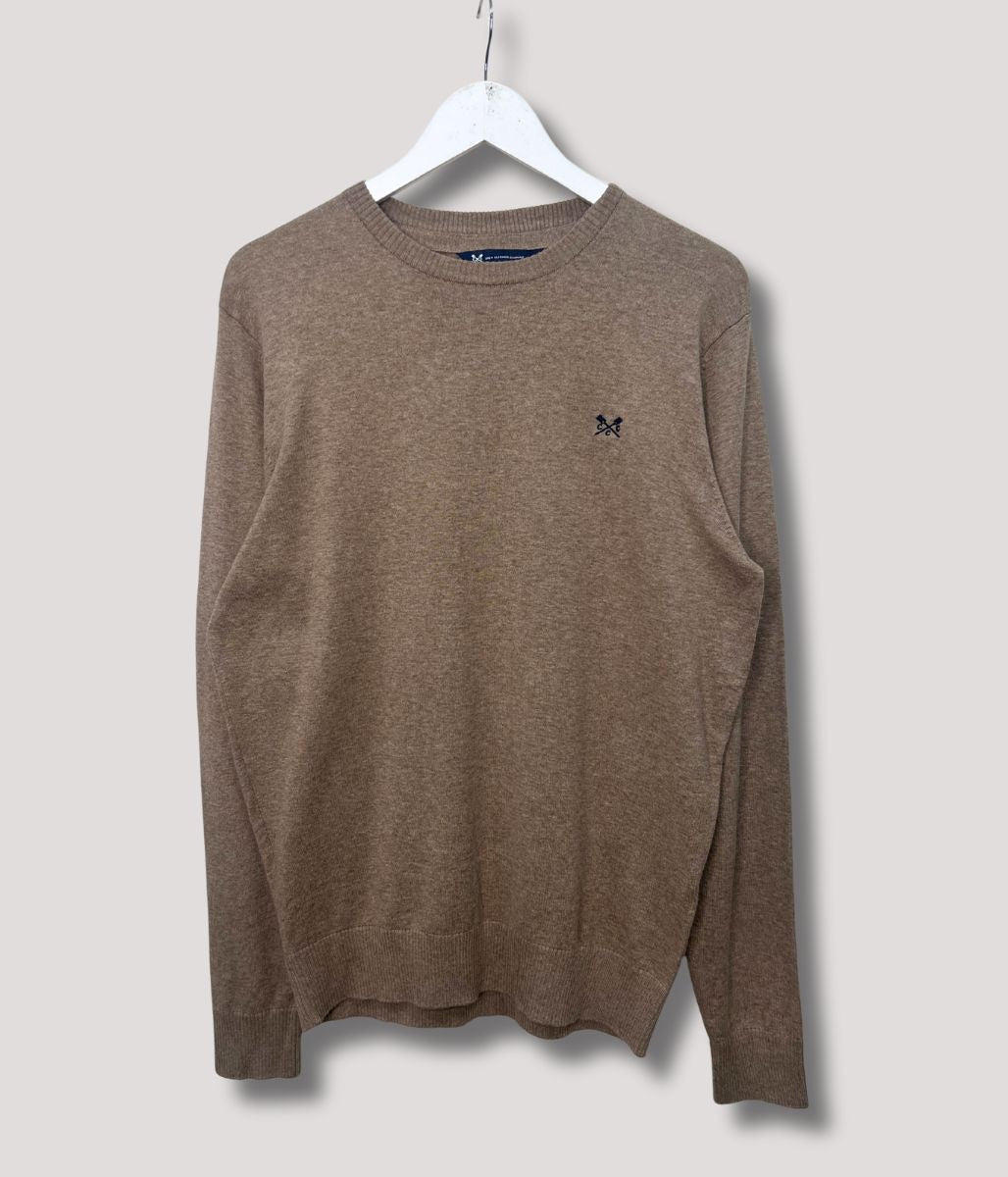 Camel Mens Cotton Crew Neck Logo Jumper