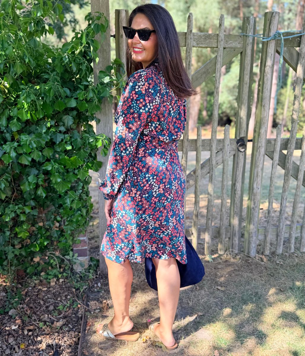 Navy Brakeburn Ditsy Print Cotton Dress