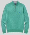 Green Mens Oarsman Cotton Half Zip Jumper