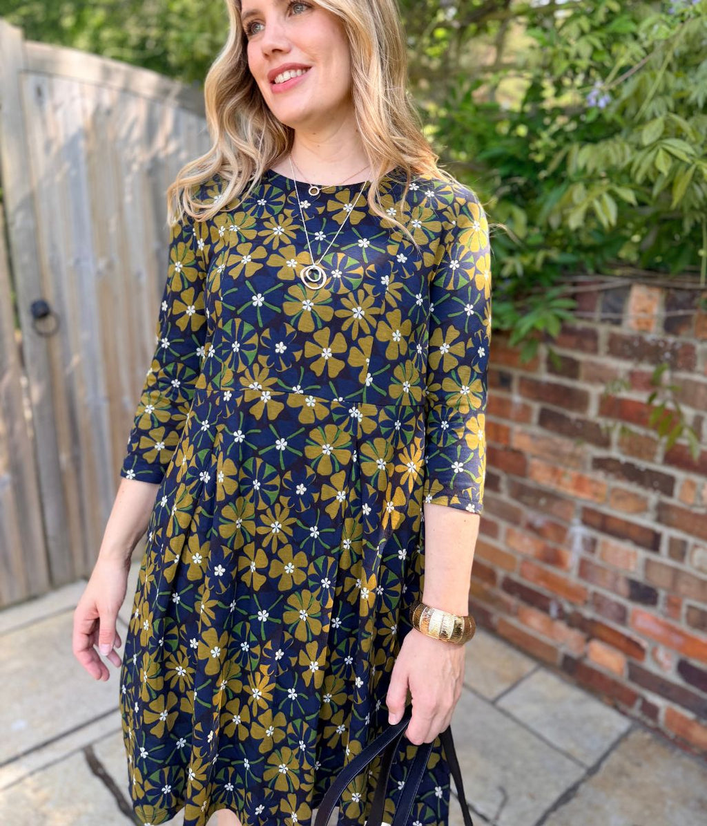 Olive Witch Hazel Printed Jersey Dress