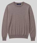 Mens Brown Extra Fine Merino Wool Jumper