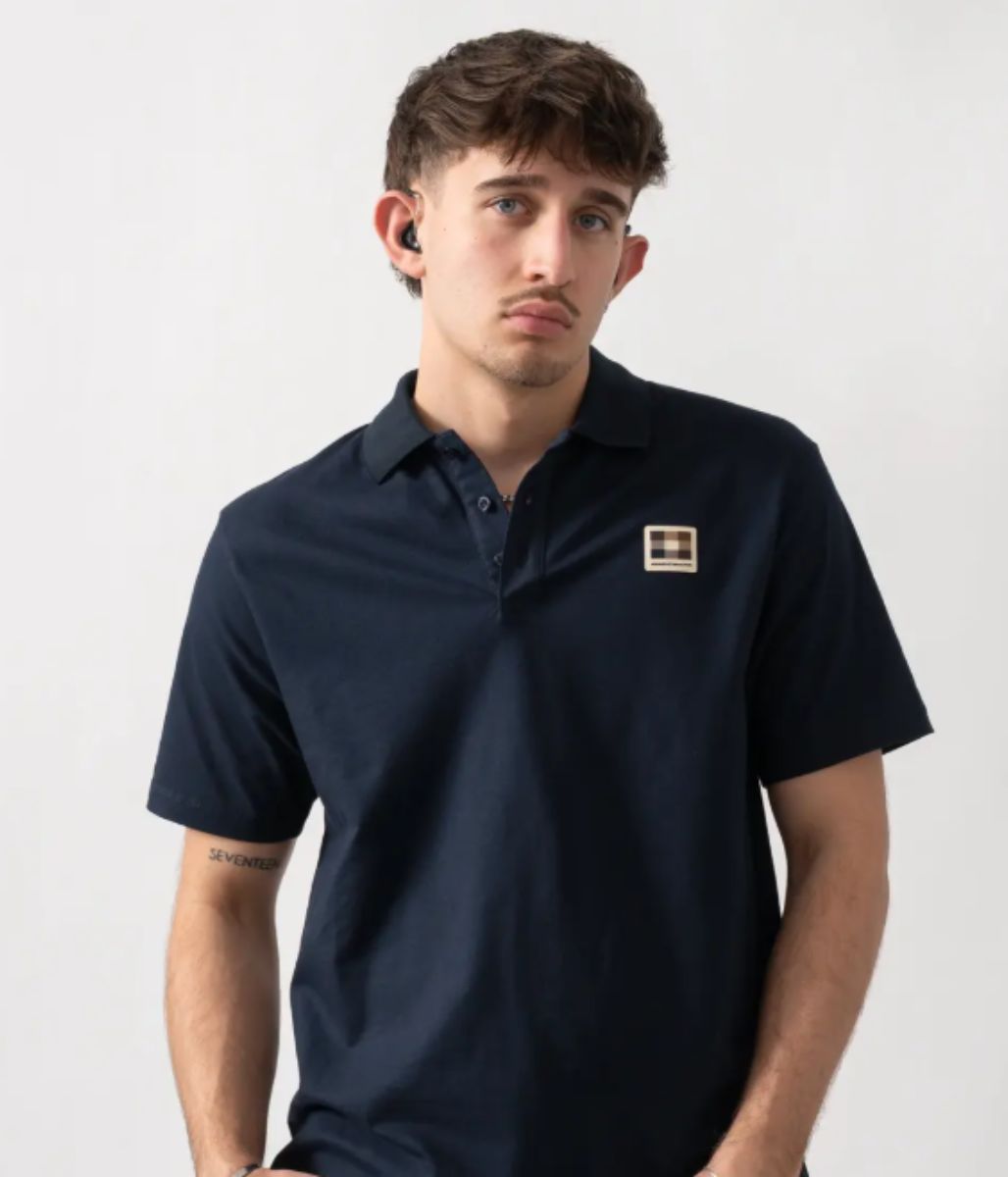 Navy Aquascutum Mens Pique Polo Shirt