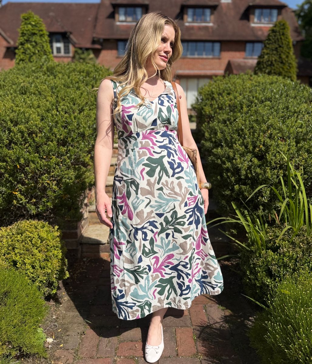 Ex Seasalt Sea Frond Chalk Sky Beyond Dress