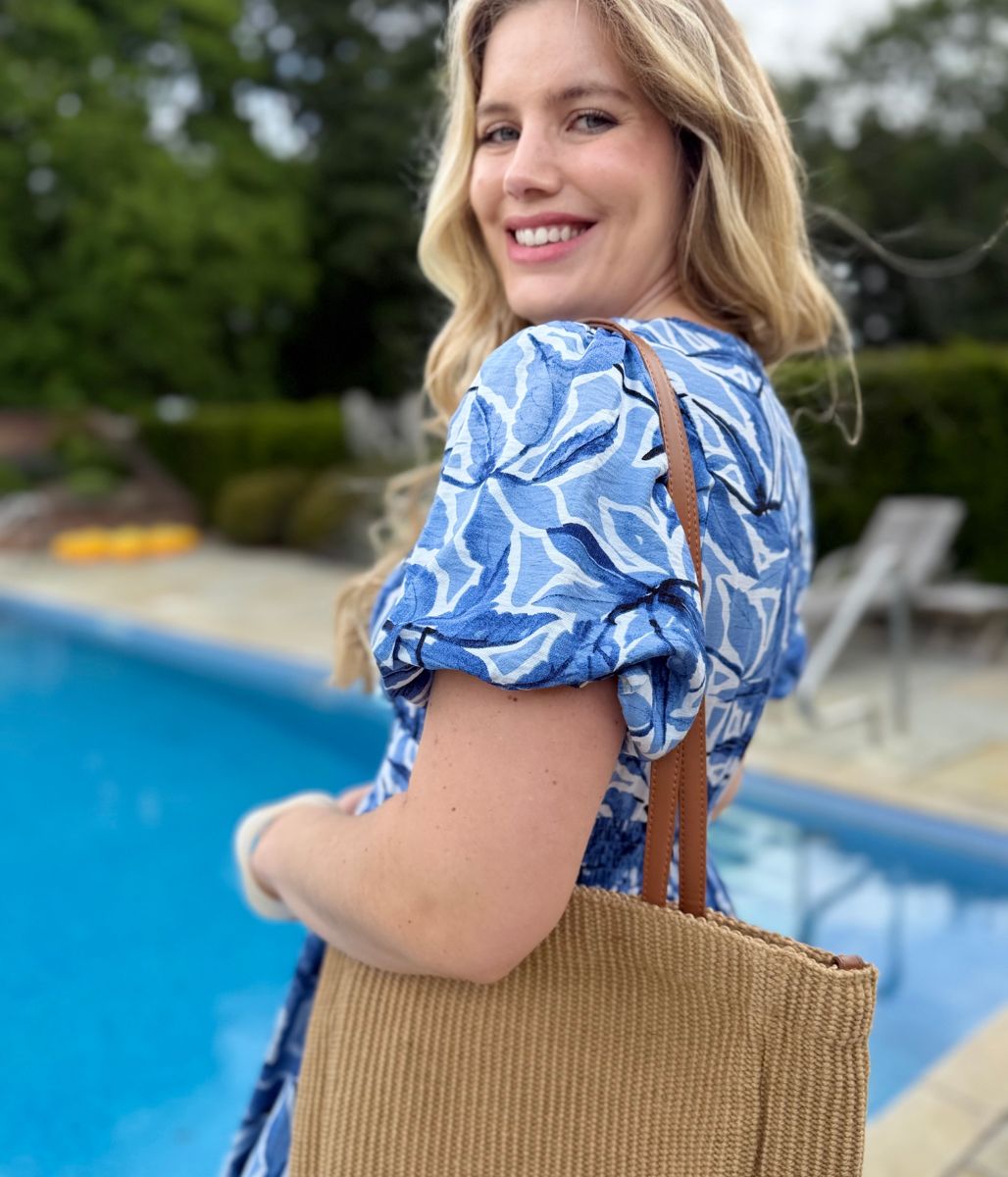 Blue Daia Button Through Midi Dress