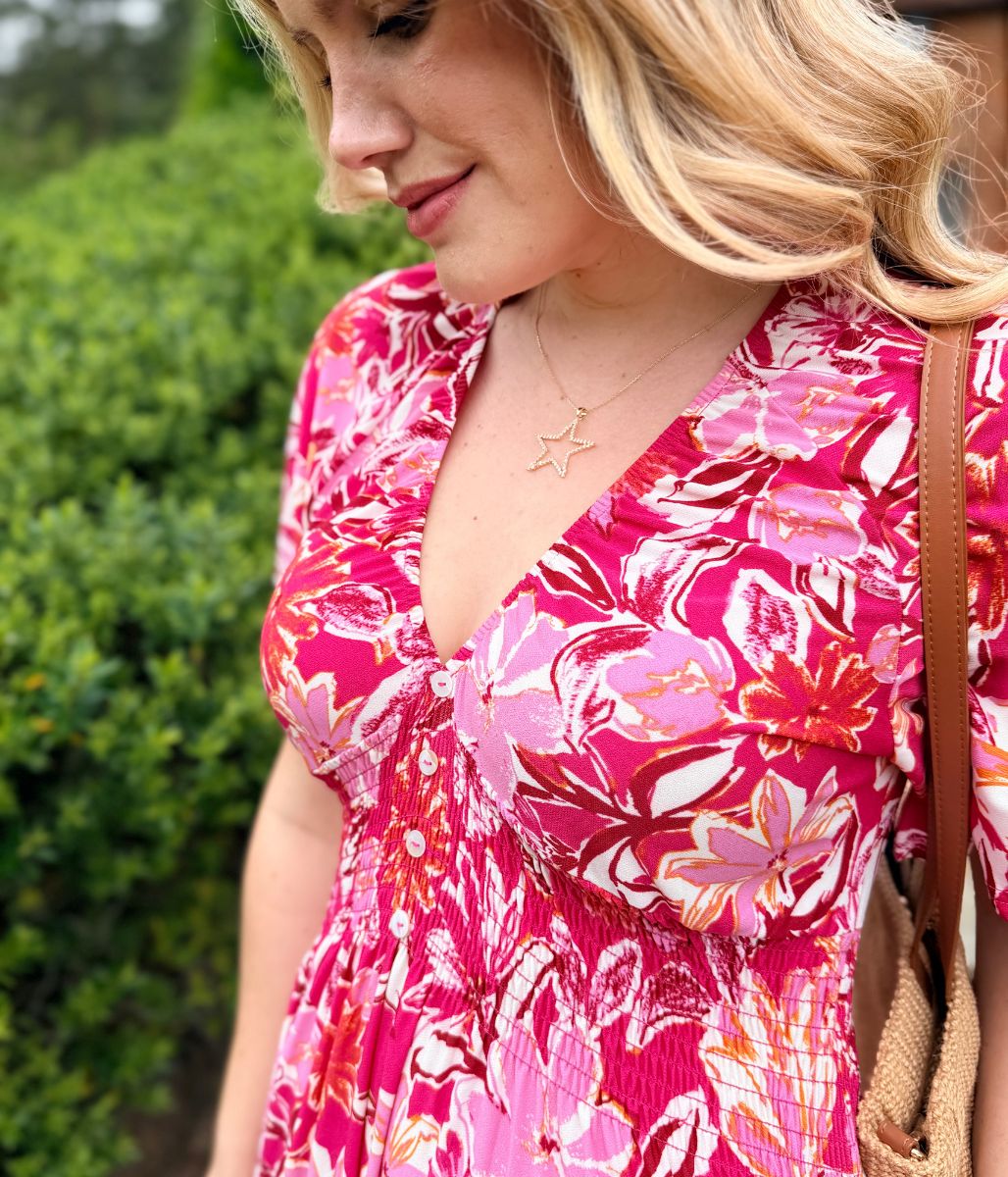 Pink Menorca Midi Dress