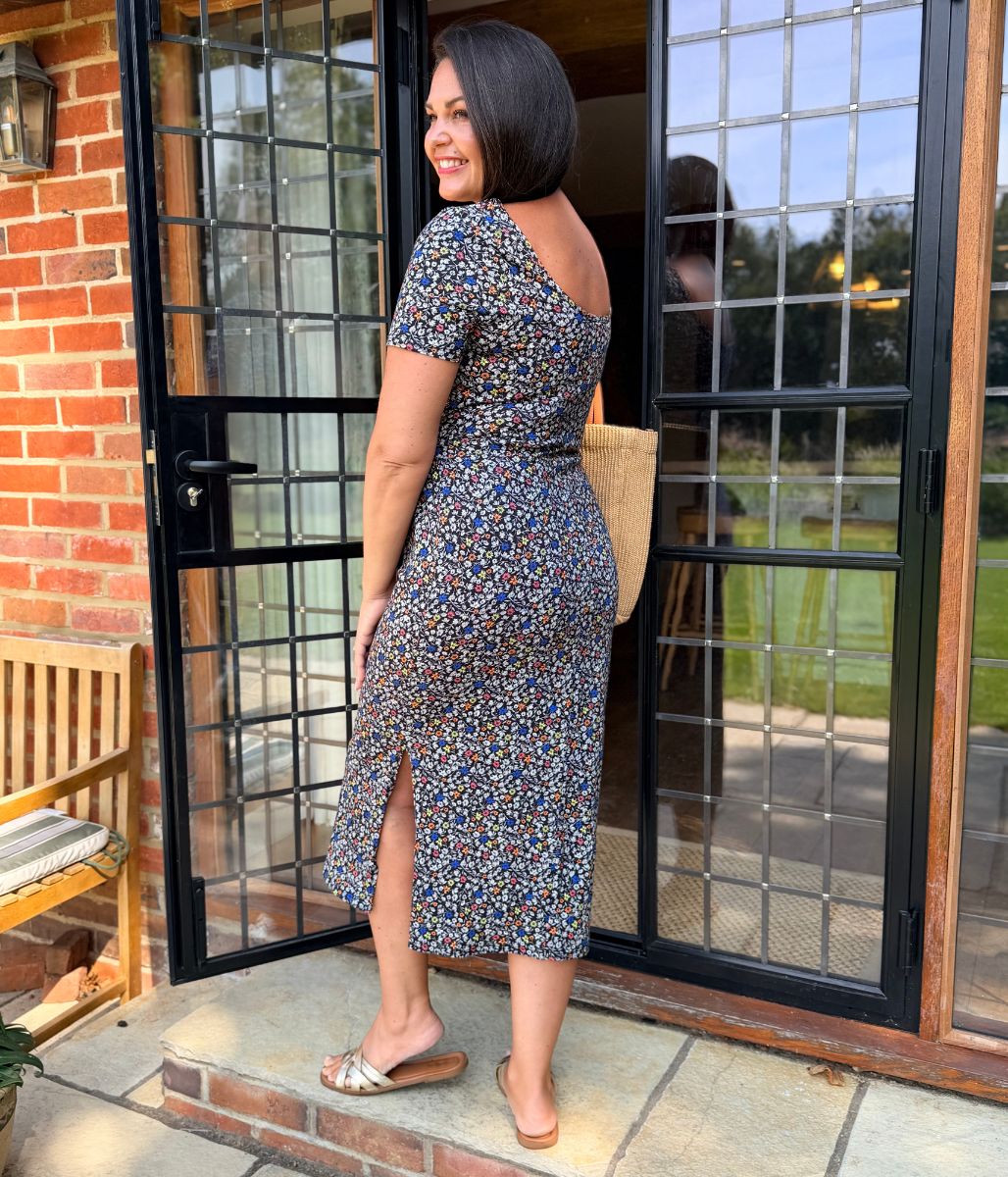 Black Ditsy Floral Dress