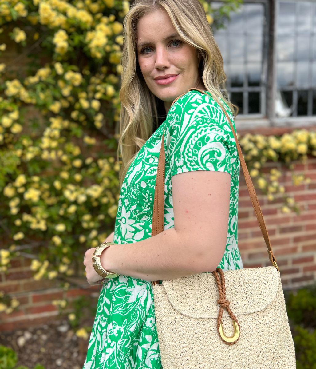 Brakeburn Green Flower Print Dress
