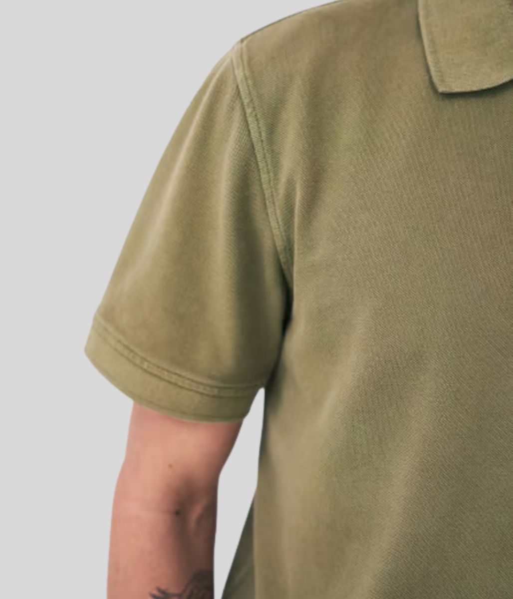 Mens Khaki Cotton Polo Shirt