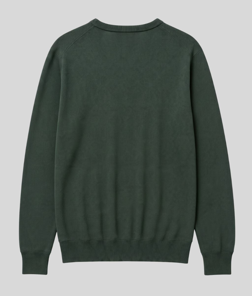 Mens Green Extra Fine Merino Wool Jumper