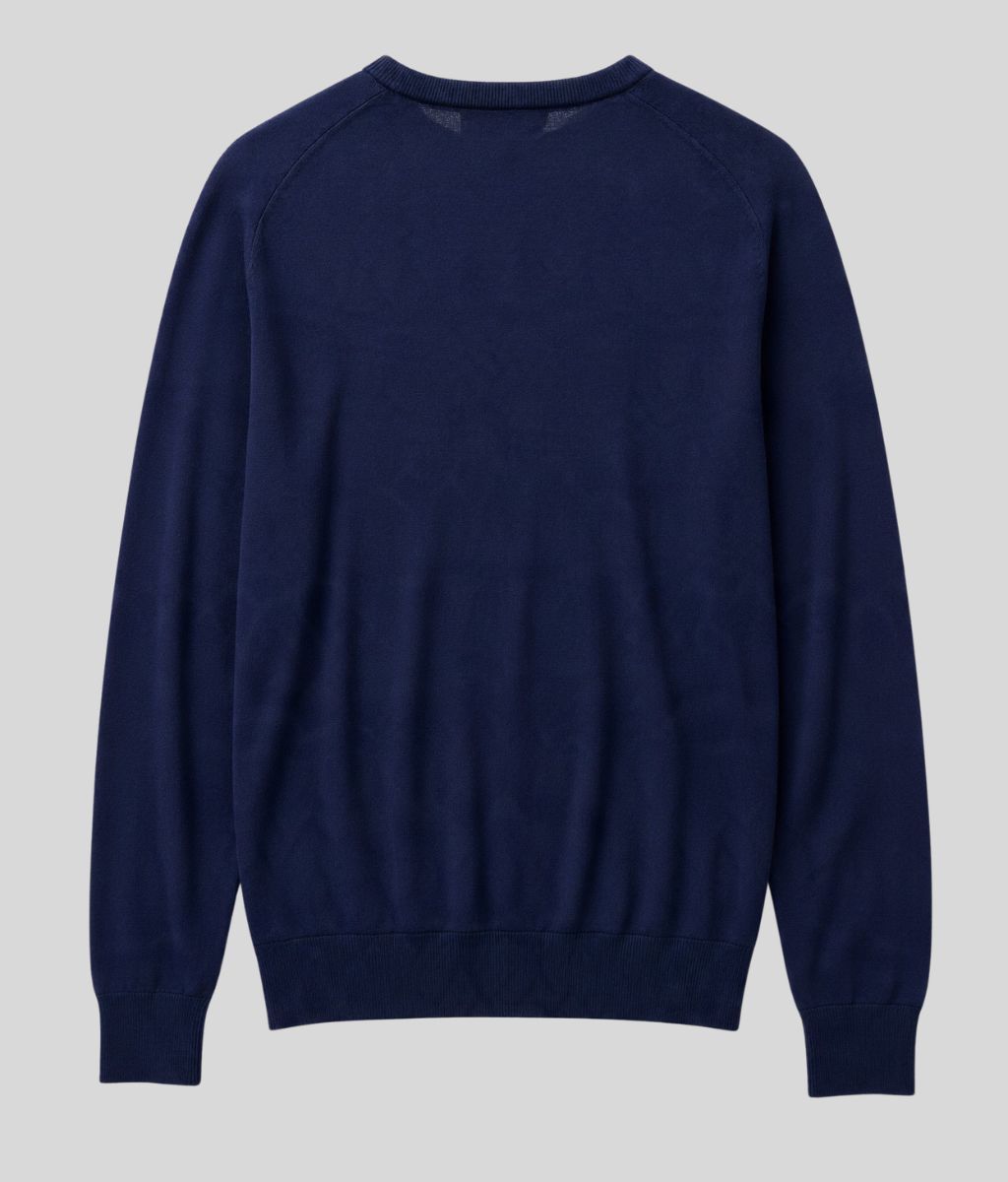 Mens Navy Extra Fine Merino Wool Jumper