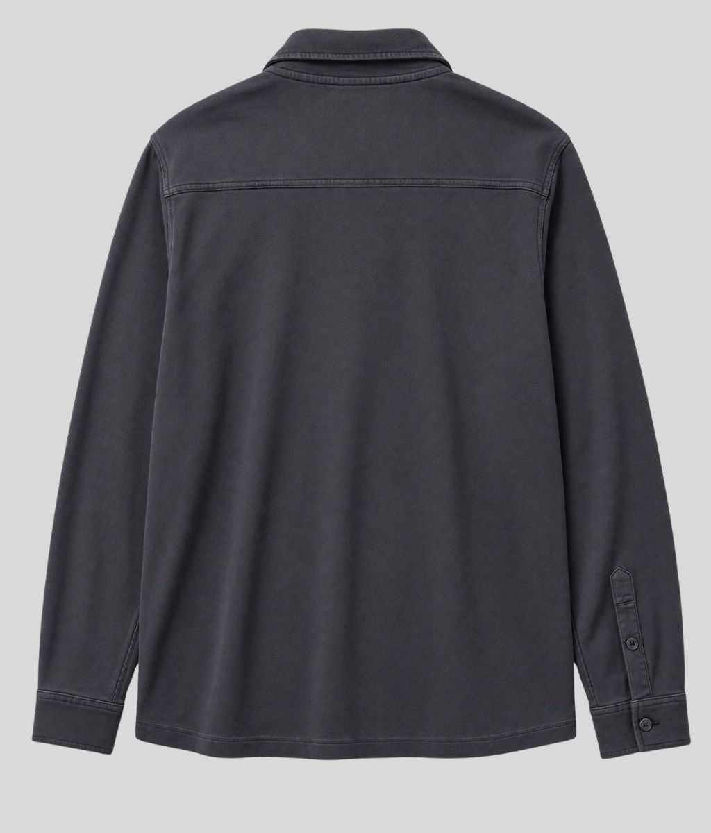 Mens Charcoal Cotton Jersey Overshirt