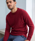 Mens Red Lambswool Crew Neck Jumper