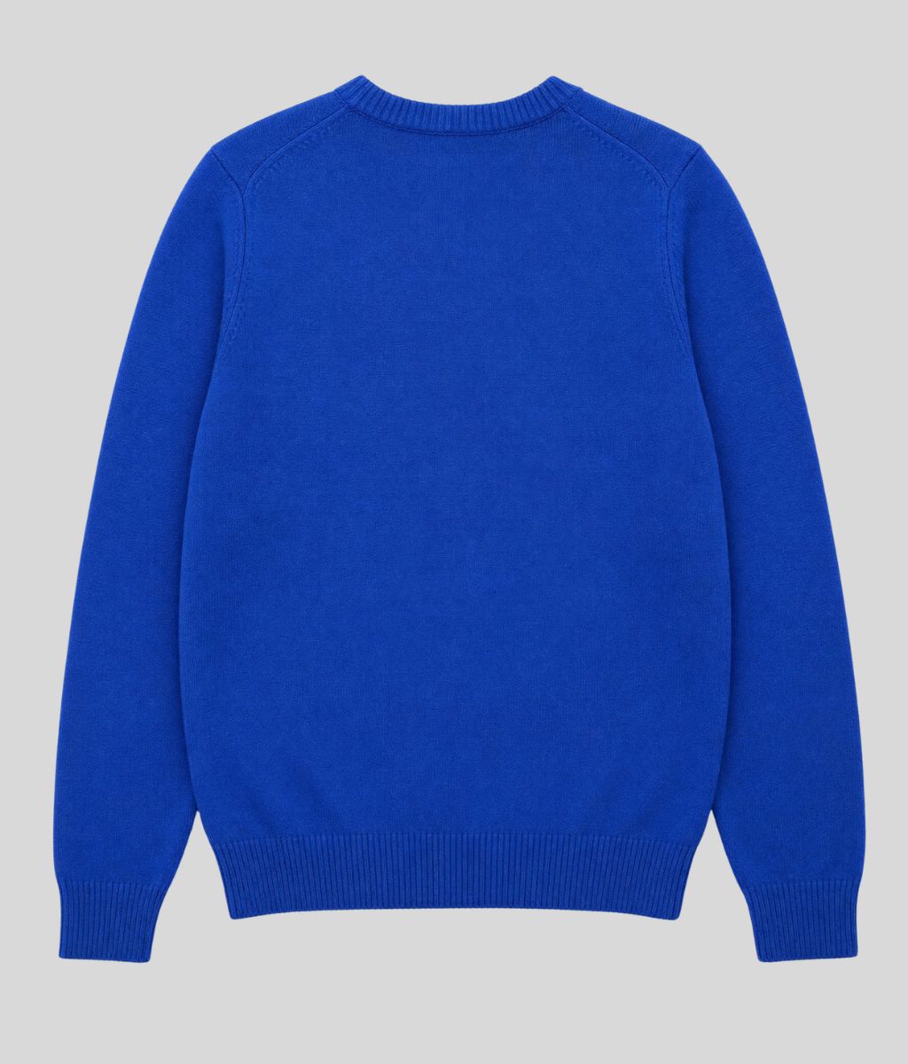Mens Turquoise Wool Crew Neck Jumper