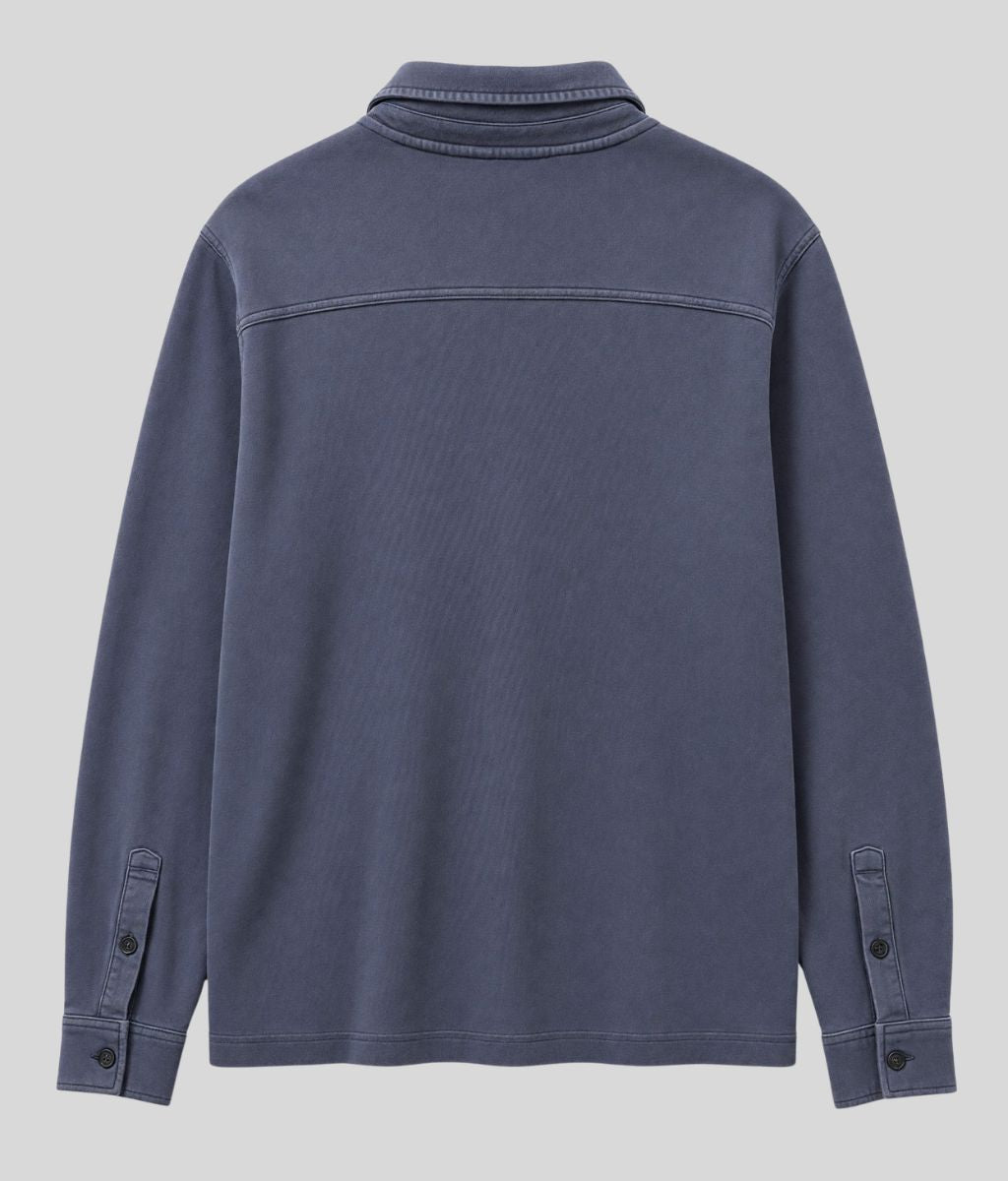 Mens Blue Cotton Jersey Overshirt