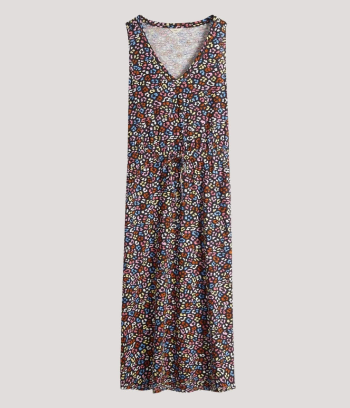 Animal Print Cotton Jersey Midi Dress