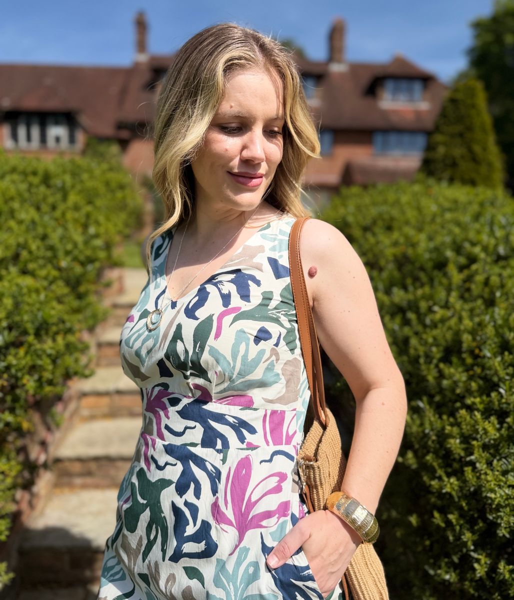 Ex Seasalt Sea Frond Chalk Sky Beyond Dress