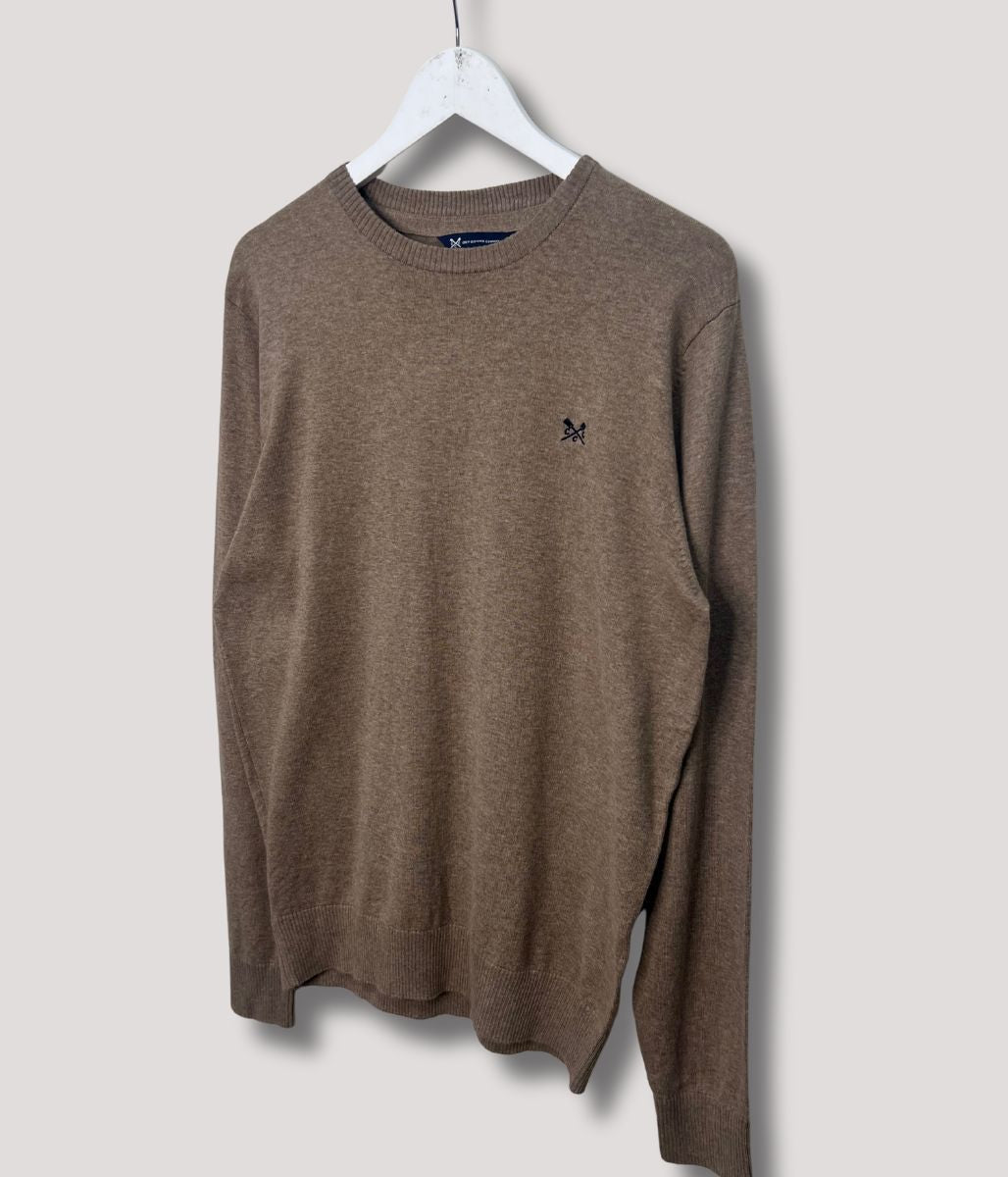 Camel Mens Cotton Crew Neck Logo Jumper