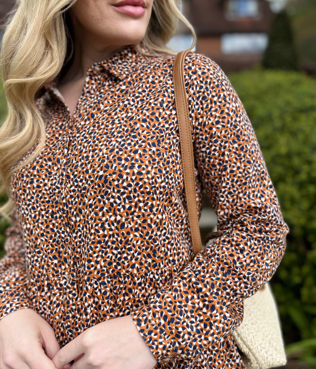 Brakeburn Spotted Jersey Shirt Midaxi Dress