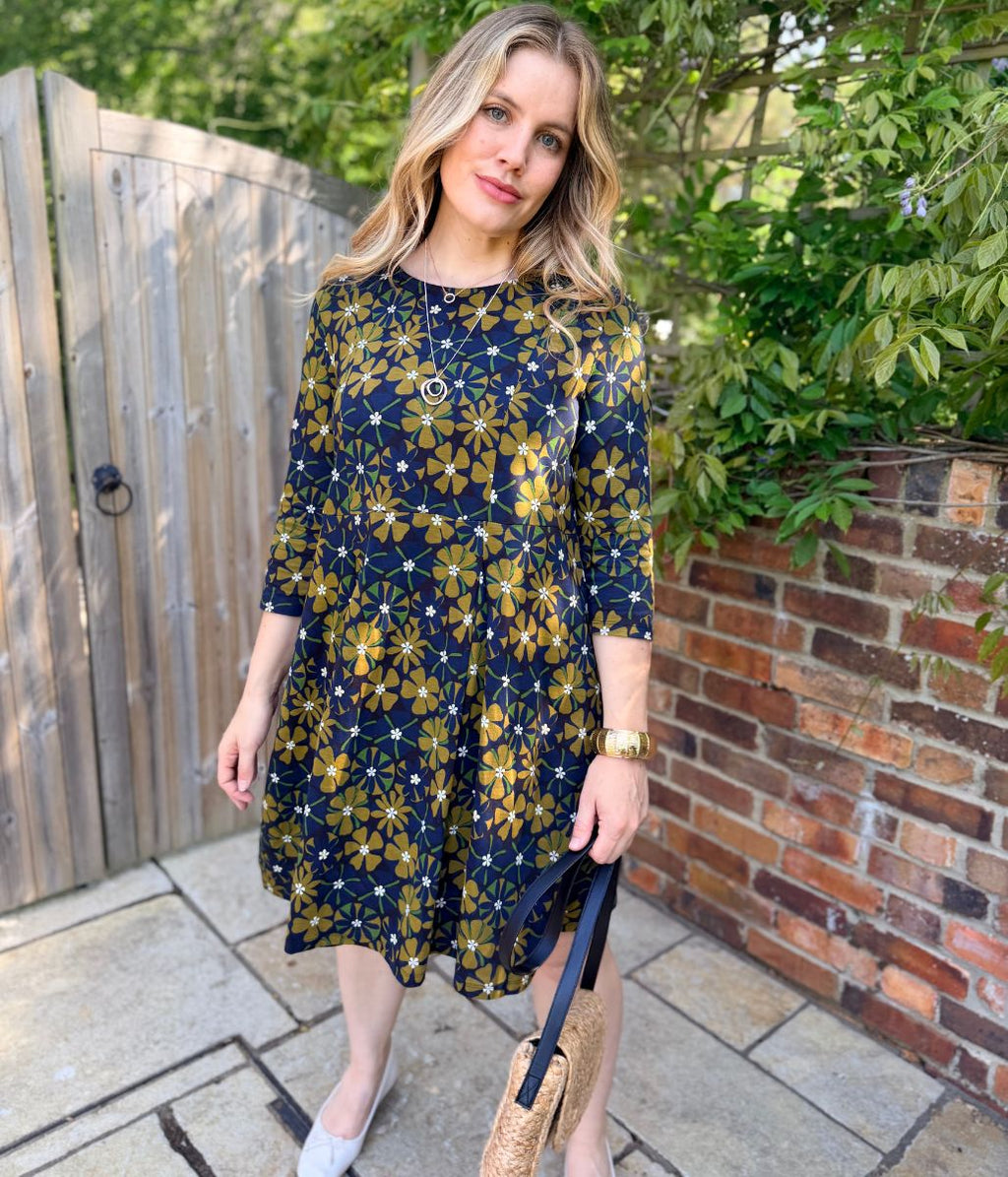 Olive Witch Hazel Printed Jersey Dress