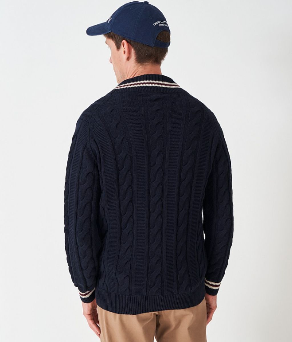 Mens Navy V Neck Cricket Jumper