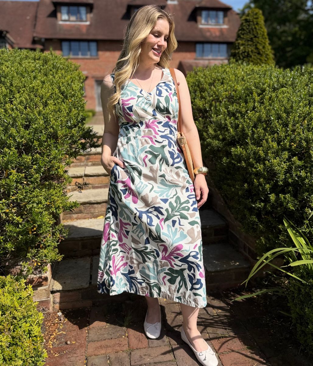 Ex Seasalt Sea Frond Chalk Sky Beyond Dress