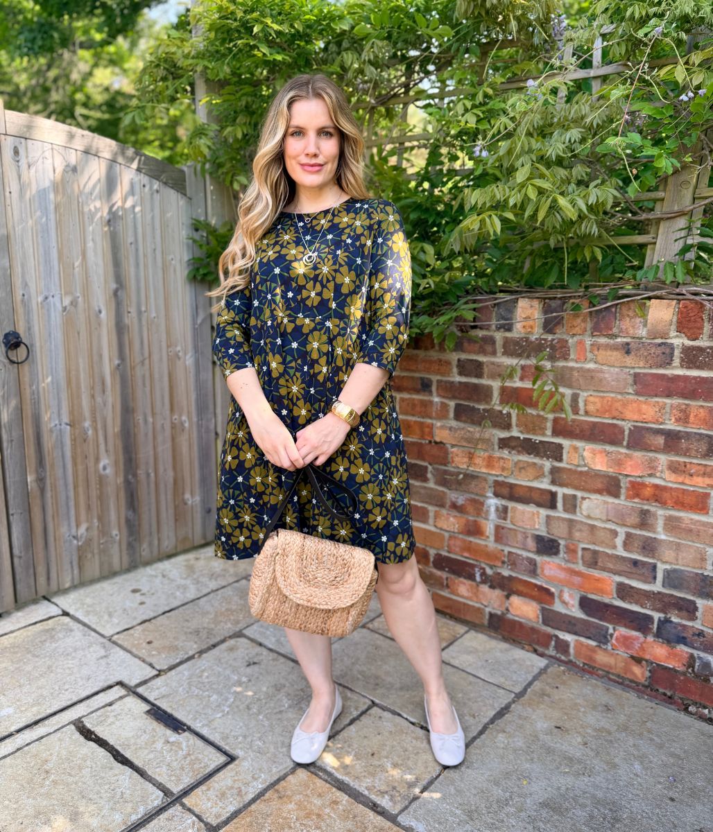 Olive Witch Hazel Printed Jersey Dress