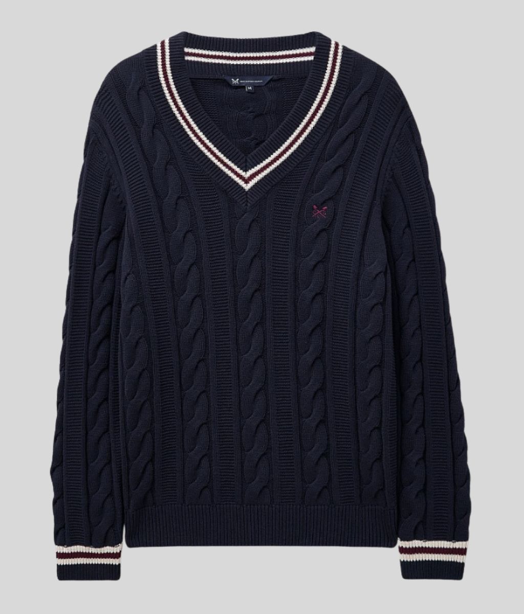Mens Navy V Neck Cricket Jumper