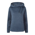 Acer Womens Oversized Supersoft Knitlook Fleece Hoody - Smokey Blue Melange