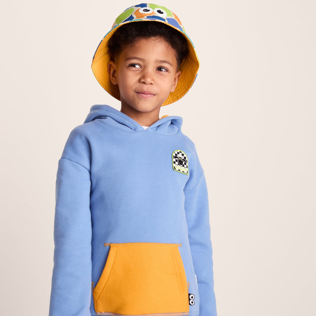 Balkhi Kids Shaun the Sheep Bucket Hat - Lime Cloud Print