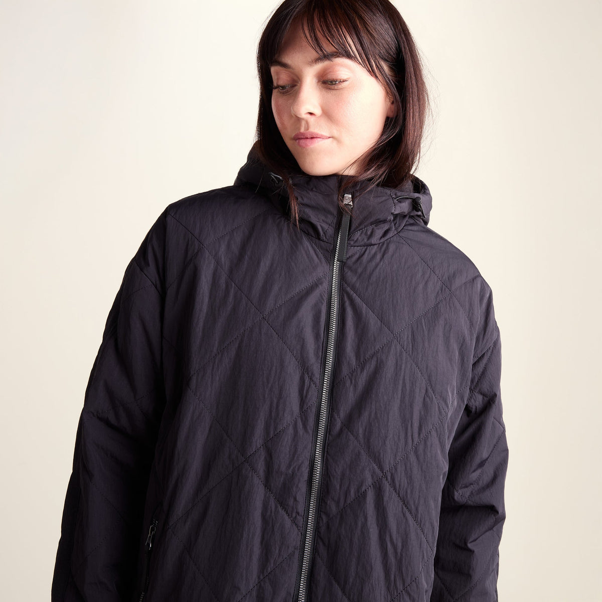 Banton Womens Oversized Shower Resistant Insulated Jacket - Black