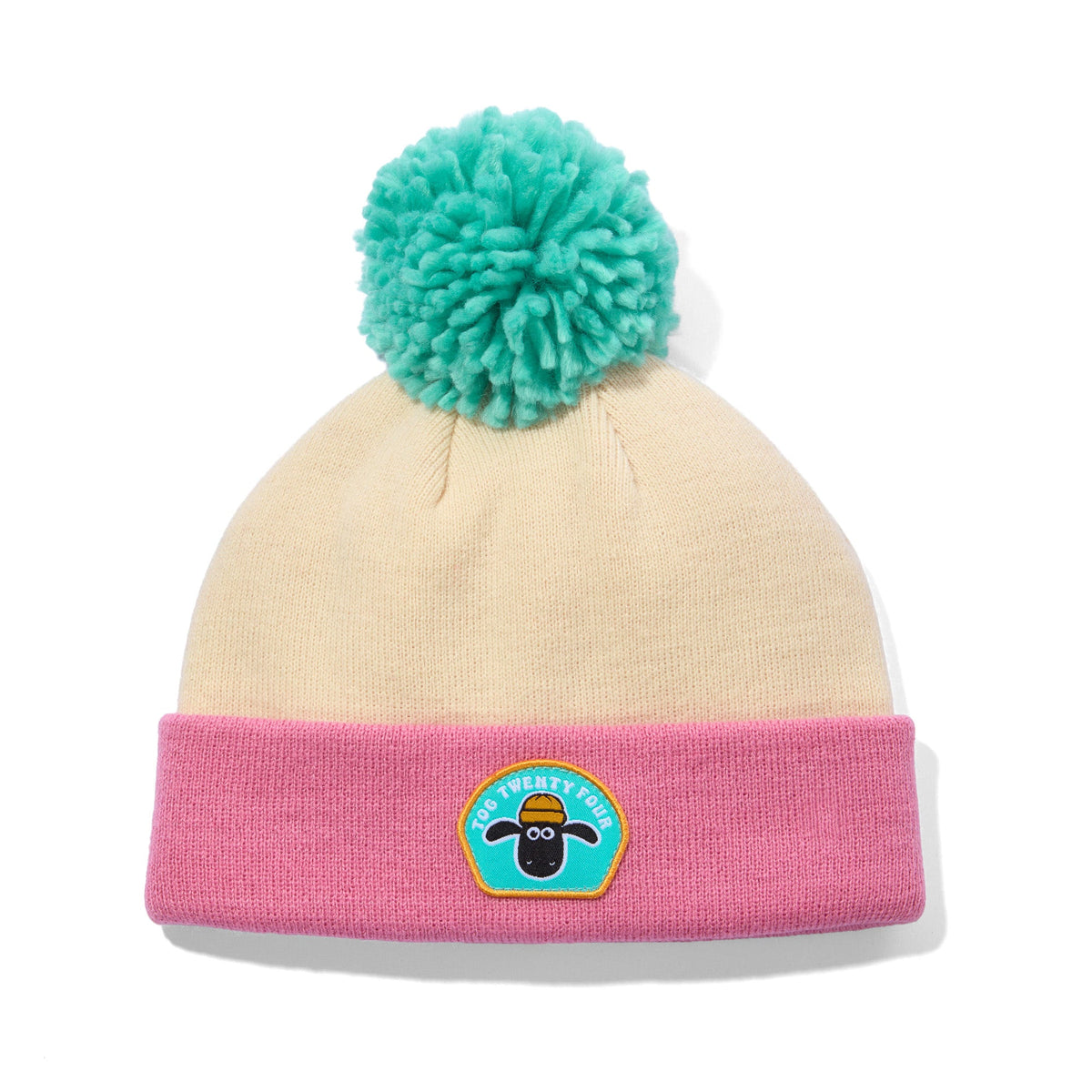 Beulah Shaun the Sheep Kids Knitted Beanie Pom Pom Hat - Woolly/Candyfloss