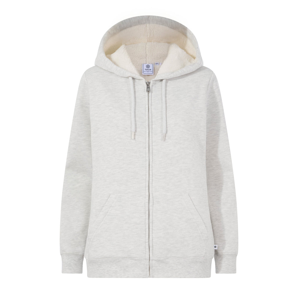 Bradshaw Womens Supersoft Sherpa Lined Zip Hoodie - Ice Grey Melange