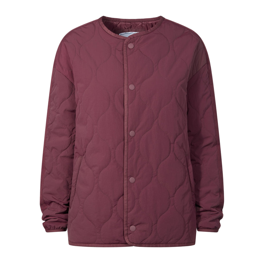 Cleadon Womens Relaxed Fit Shower Resistant Lightweight Insulated Jacket - Black Raspberry
