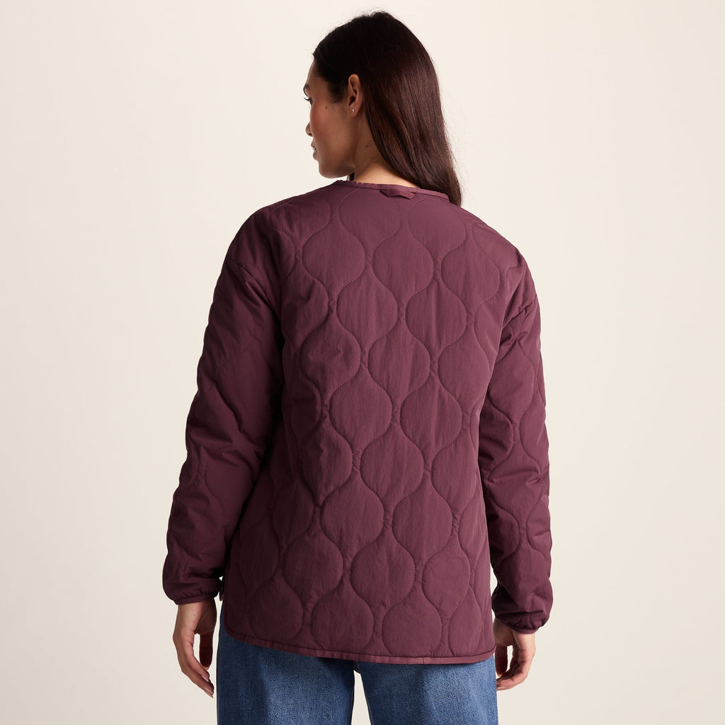 Cleadon Womens Relaxed Fit Shower Resistant Lightweight Insulated Jacket - Black Raspberry