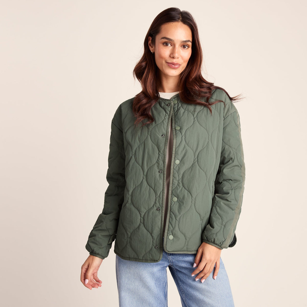 Cleadon Womens Relaxed Fit Shower Resistant Lightweight Insulated Jacket - Pale Khaki
