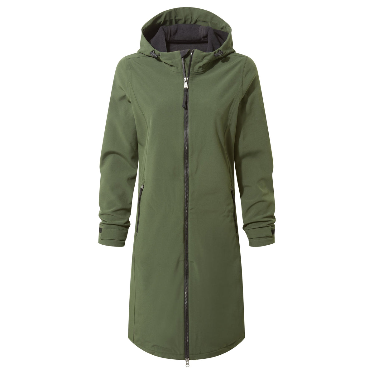 Enya Womens Longline Waterproof Softshell Jacket - Dark Green