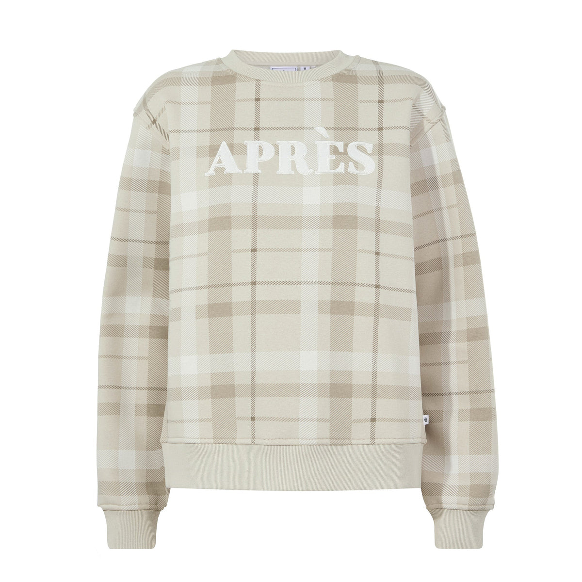 Gina Womens Supersoft Check Print Crew Neck Sweatshirt - Simply Taupe Check