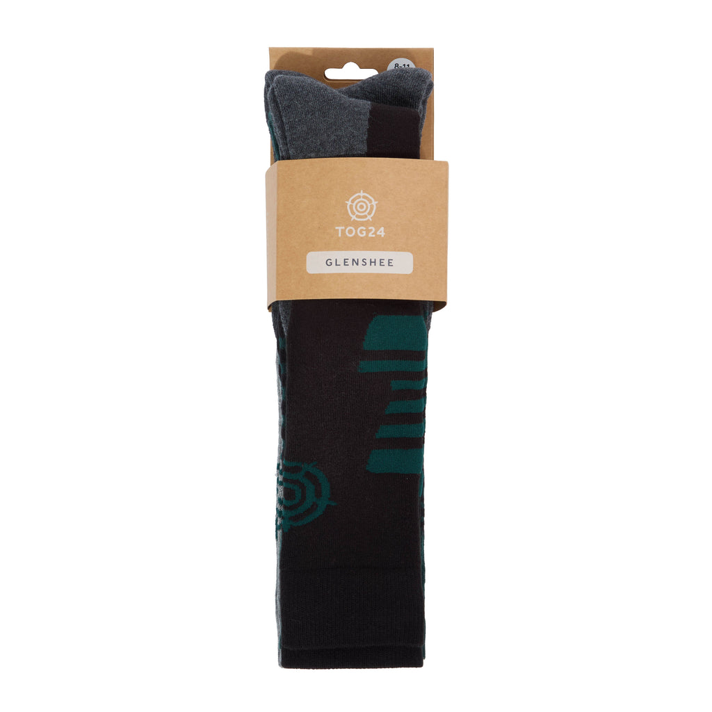 Glenshee Mens 3 Pack Technical Ski Socks - Dark Grey Marl/Midnight Green/Lt Grey Marl
