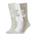 Glenshee Womens 3 Pack Technical Ski Socks - Simply Taupe/Vanilla/Optic White