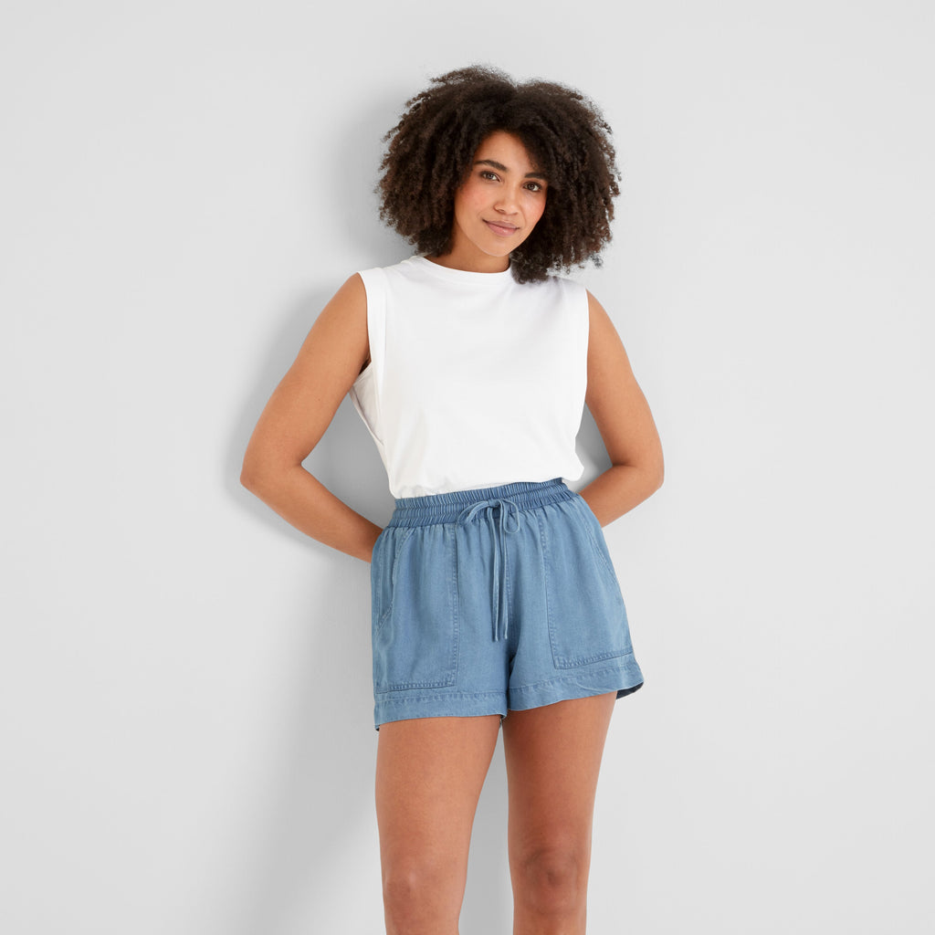Jessica Womens Tencel Lyocel Shorts - Faded Indigo