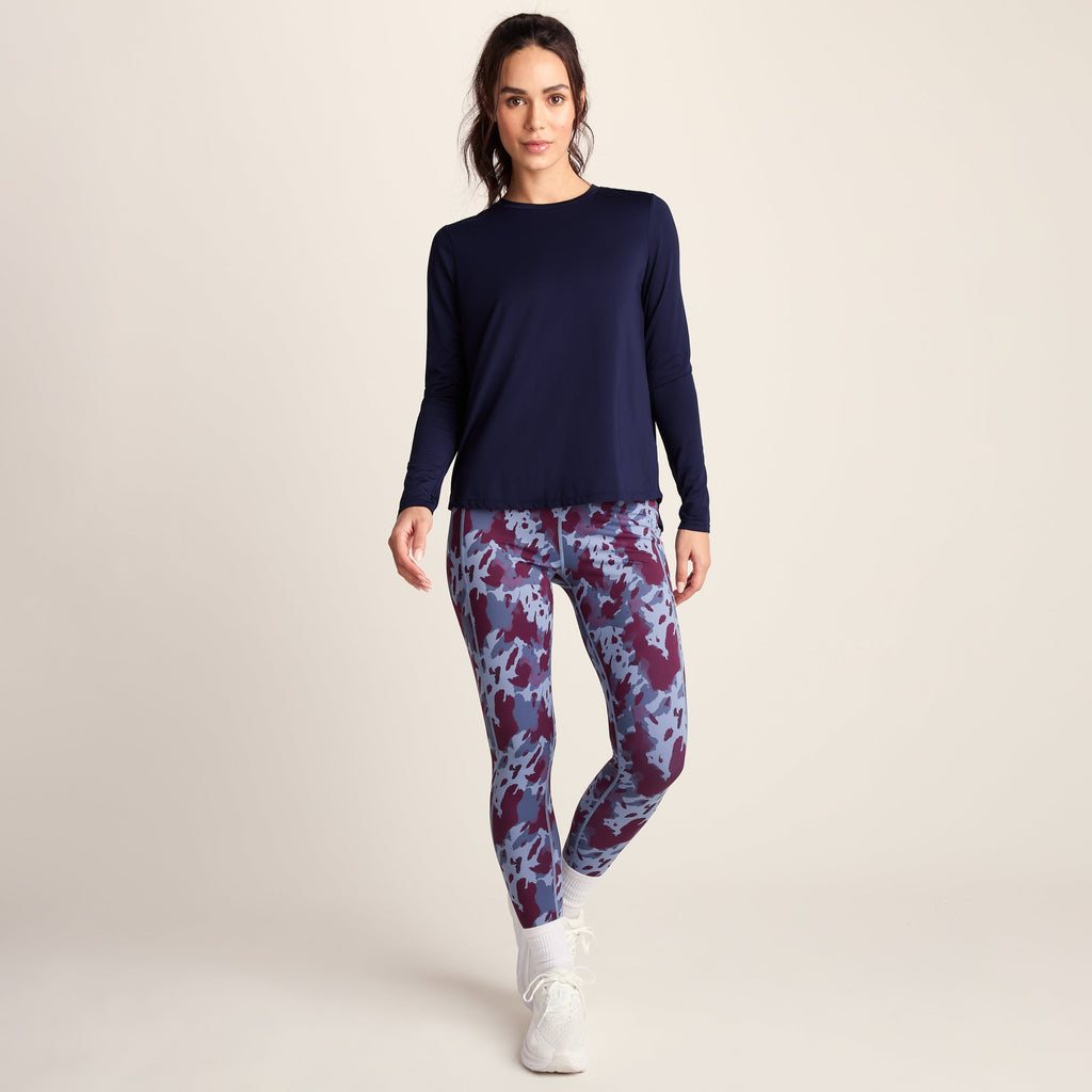 Kehlani Womens Long Sleeve Performance Top - Oxford Blue