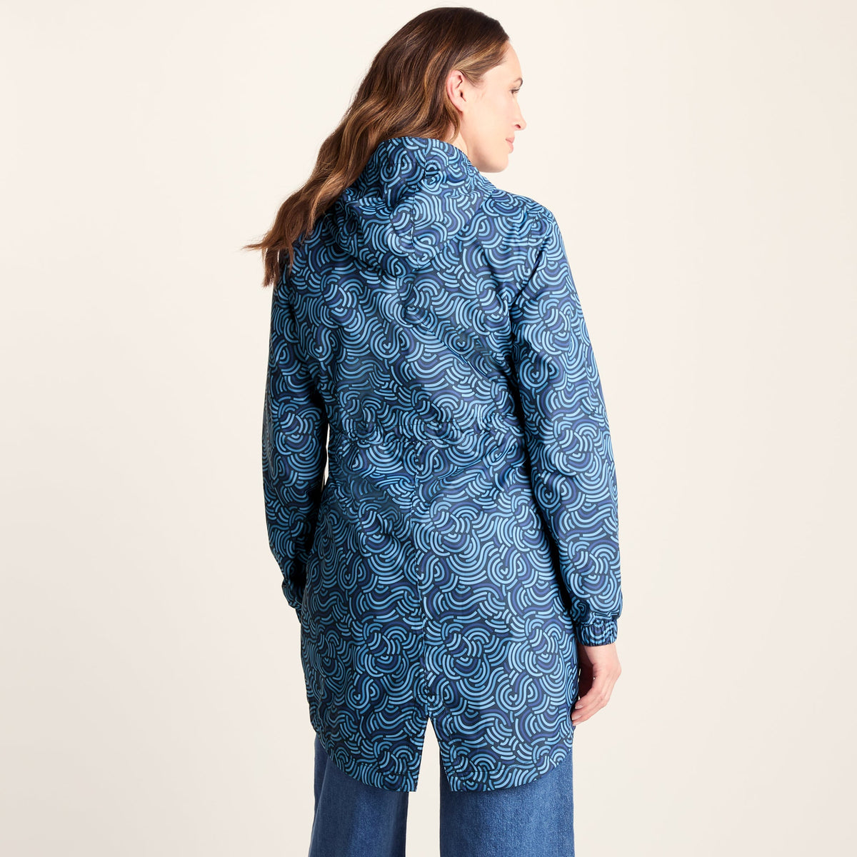 Kilnsey Womens Waterproof Jacket - Smokey Blue Wave Print