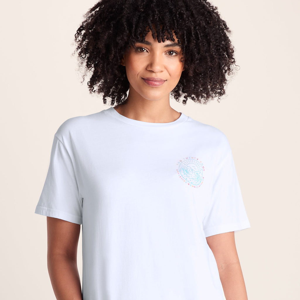 Lakeside Womens 100% Cotton Supersoft Relaxed Fit T-Shirt - Optic White