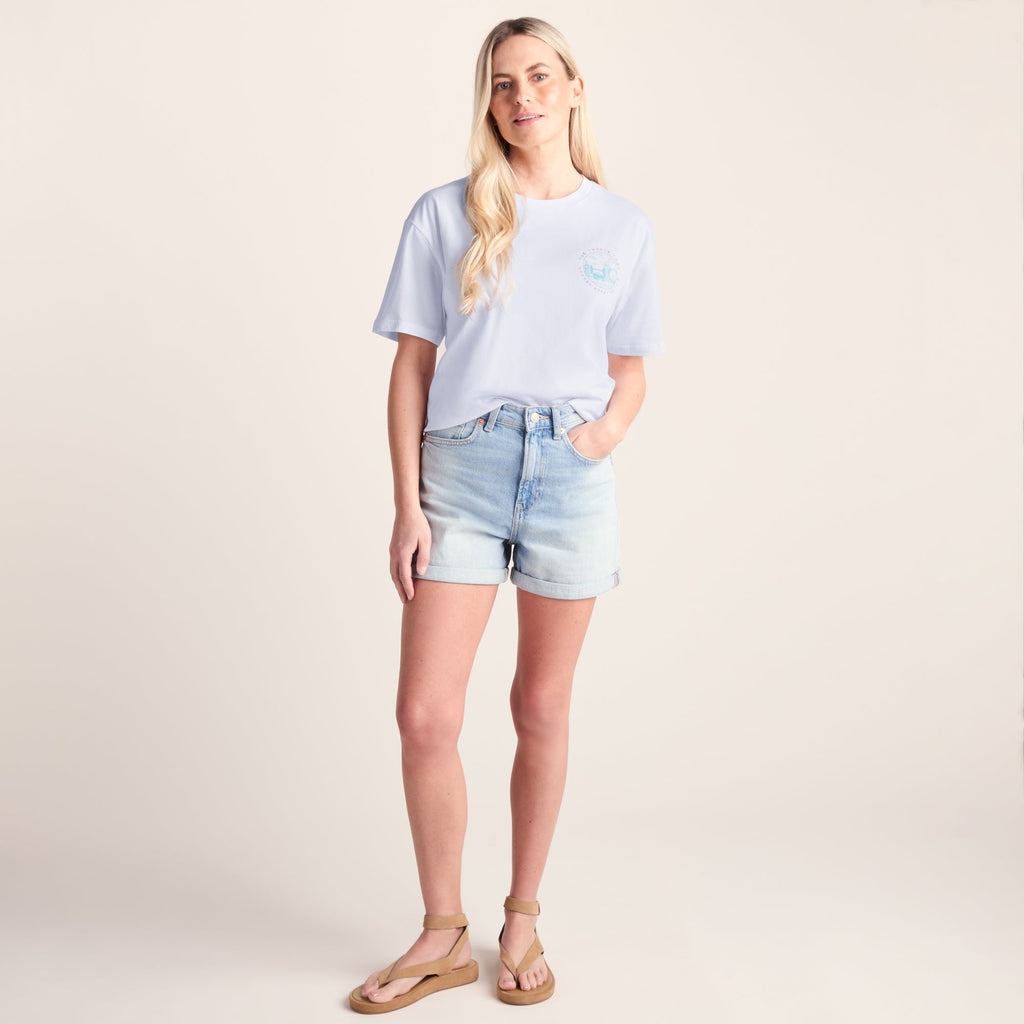 London Womens 100% Cotton Supersoft Relaxed Fit T-Shirt - Optic White