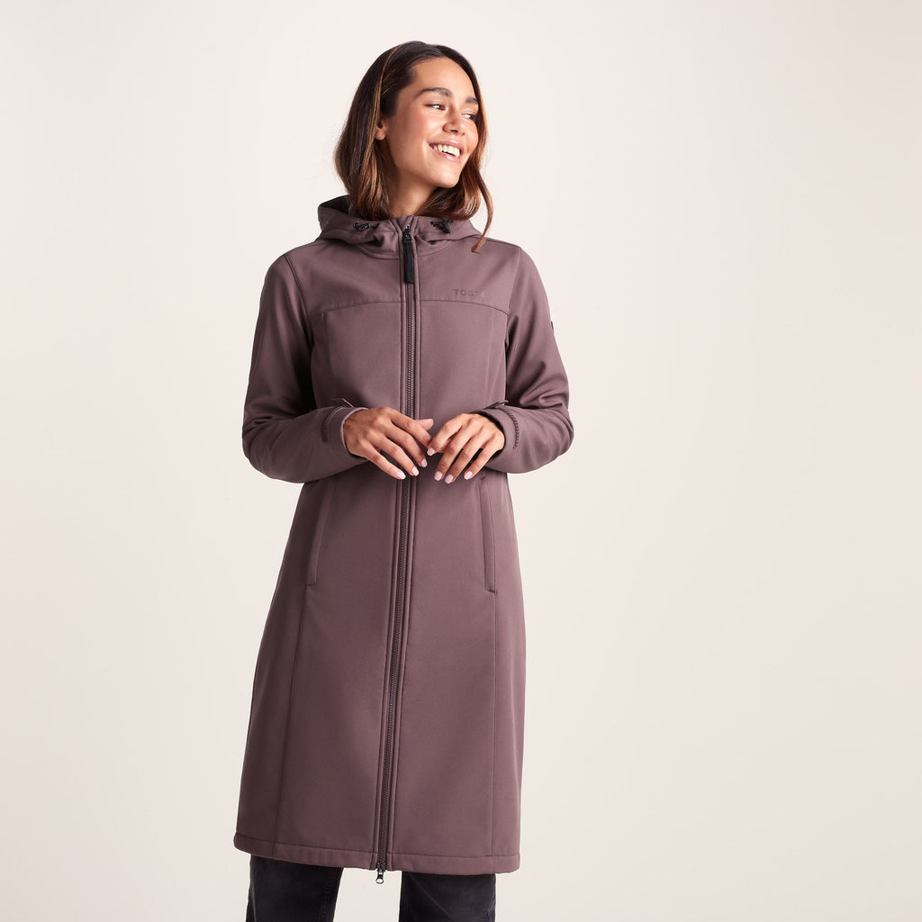 Marina Womens Long Water Resistant Softshell Jacket - Dark Mauve