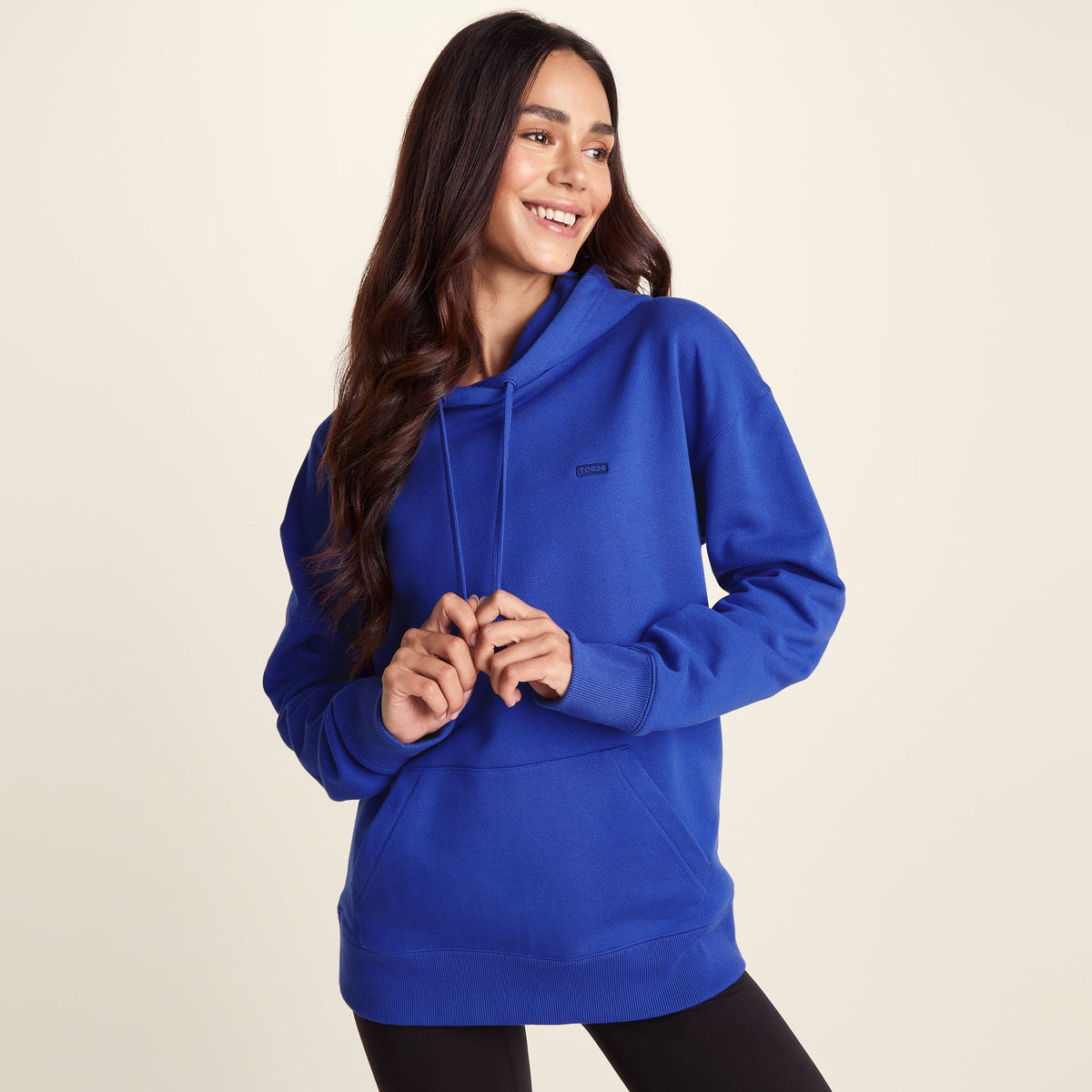 Meera Womens 100% Cotton Relaxed Fit Hoody - Cobalt Blue