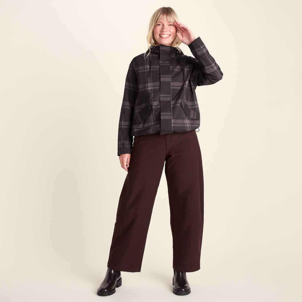 Ortega Womens Checked Waterproof Coat - Chocolate Brown