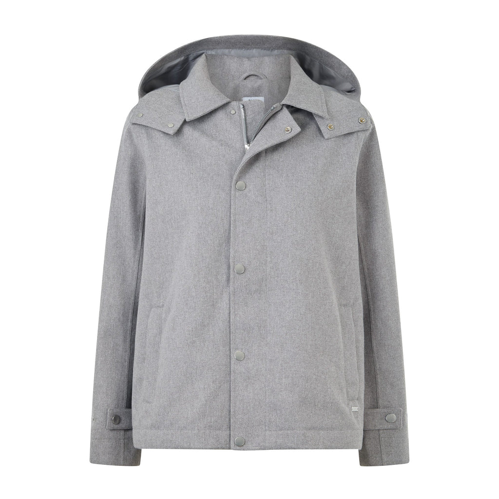 Robyn Womens Waterproof Short Trench Coat - Mid Grey Melange
