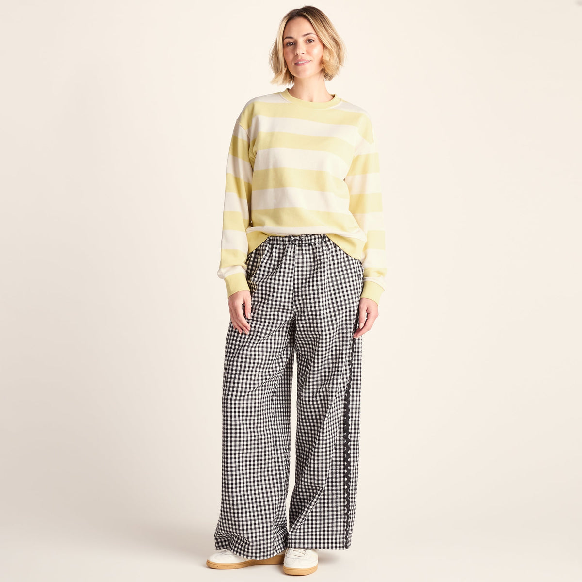 Tara Womens Relaxed Fit Supersoft Sweat - Butter Yellow Stripe