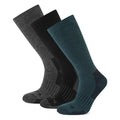 Villach 3 Pack Mens Trek Socks - Black/Racing Green/Dk Grey Marl